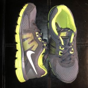 Dark grey and lime green, dual fusion Nike’s